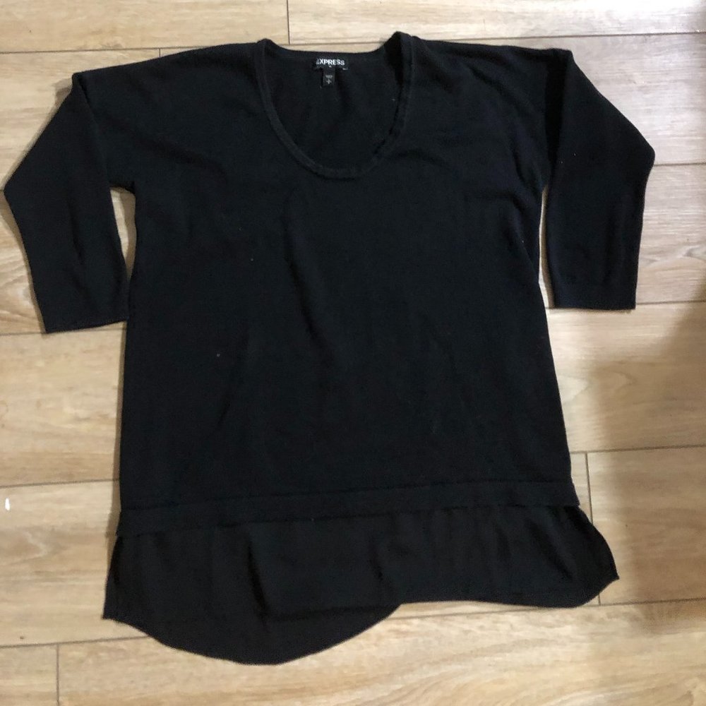 Express- Black Quarter sleeve work Shirt- Small